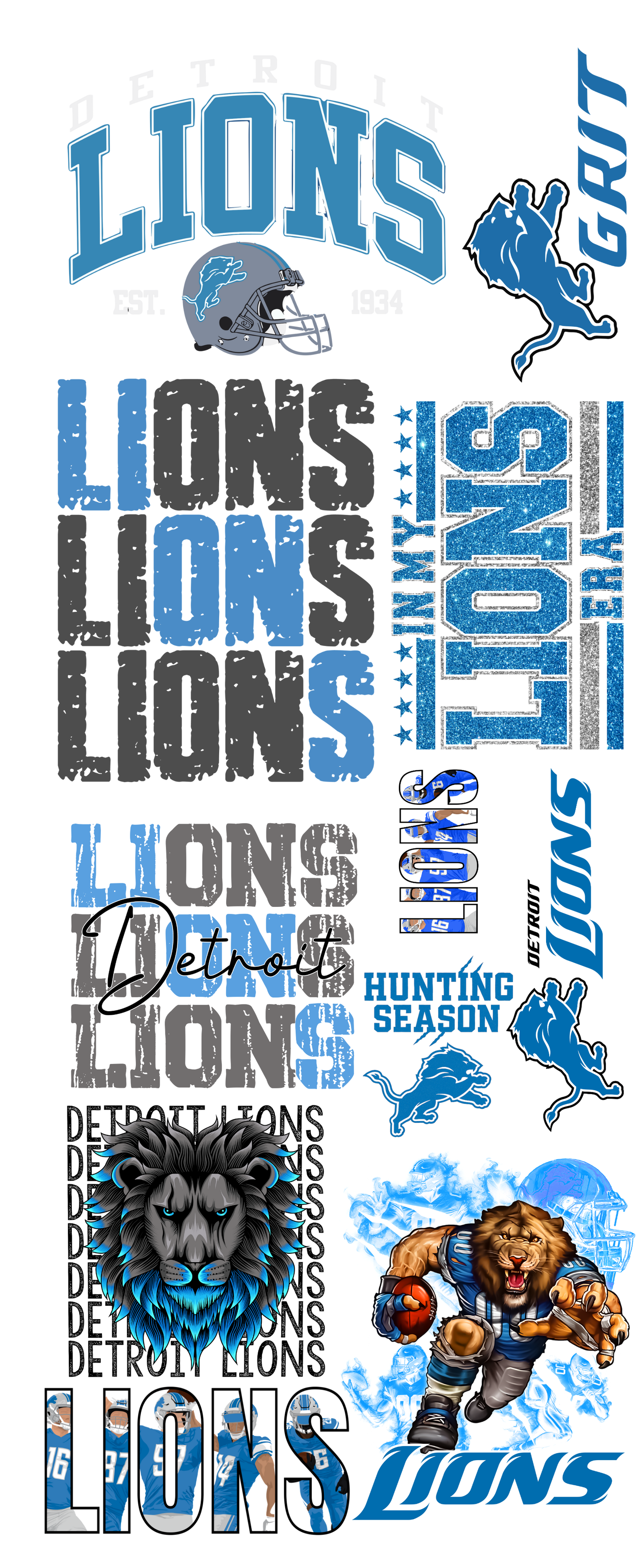 16x40 #5 Detroit Lions gang sheet