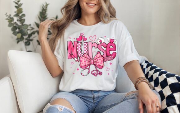 Nurse hearts dtf transfer