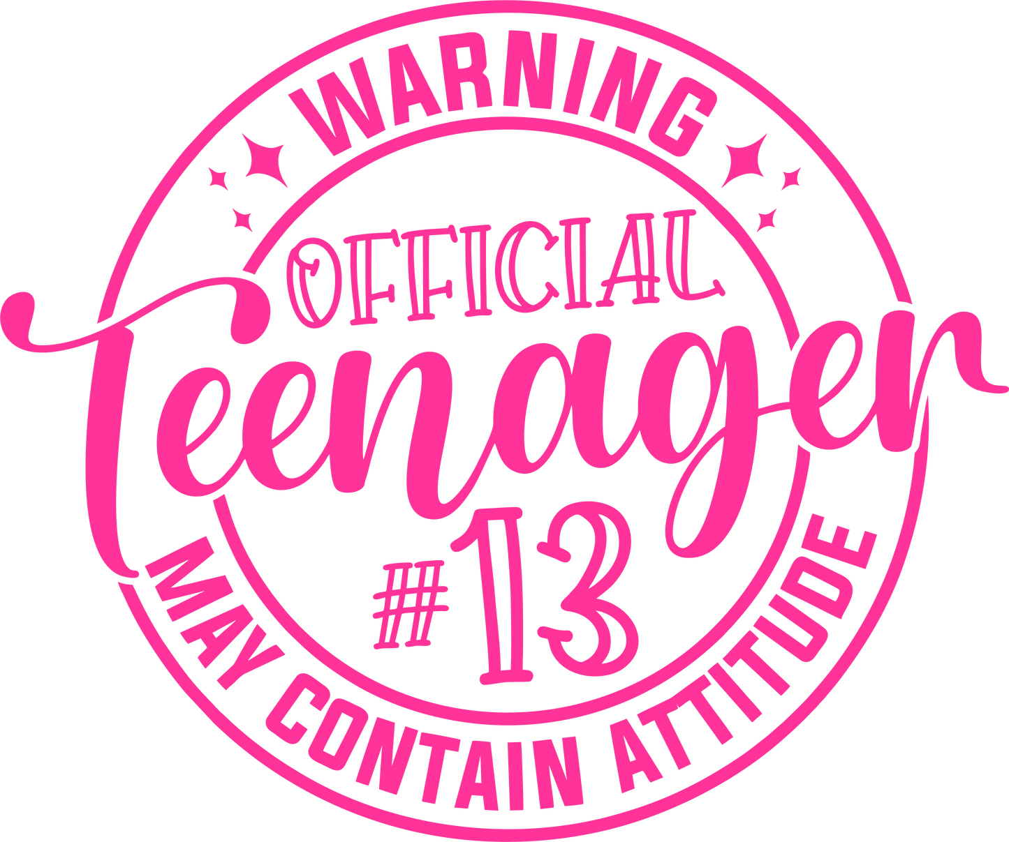 Official Teenager HOT pink Dtf transfer