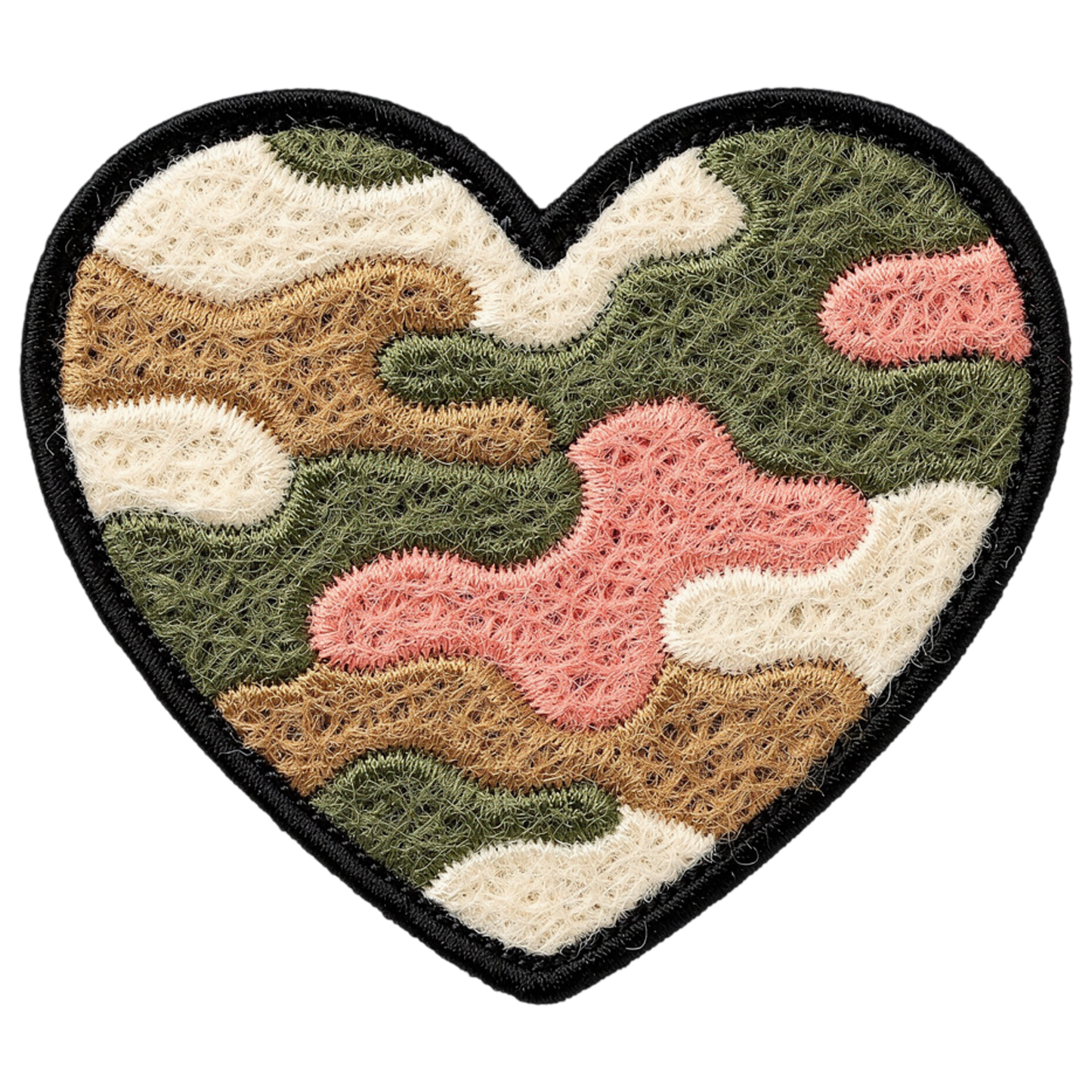 DTF TRANSFER FAUX YARN CAMO HEART