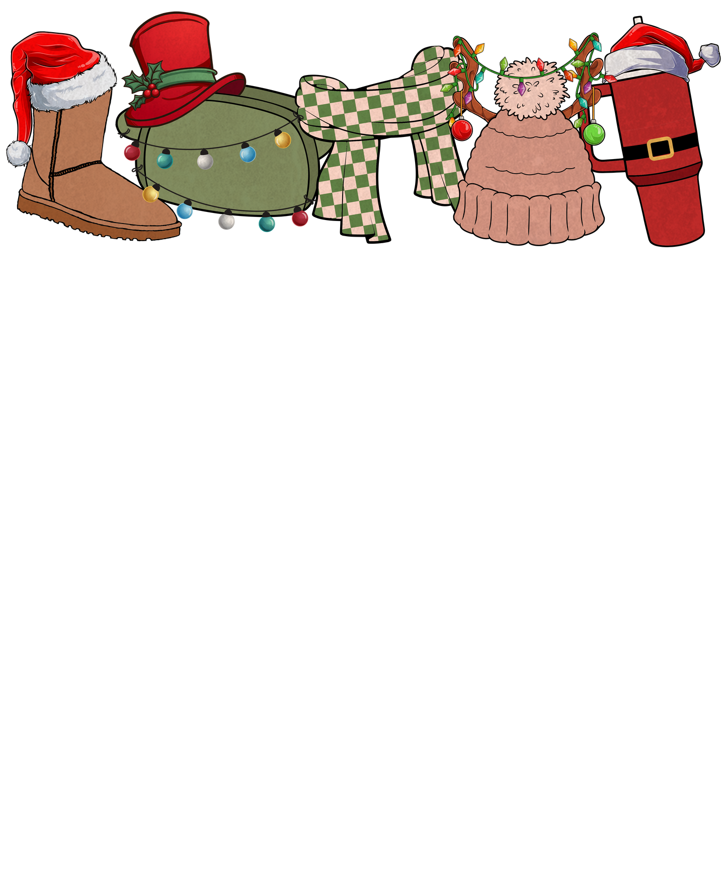 Preppy Christmas dtf Transfer
