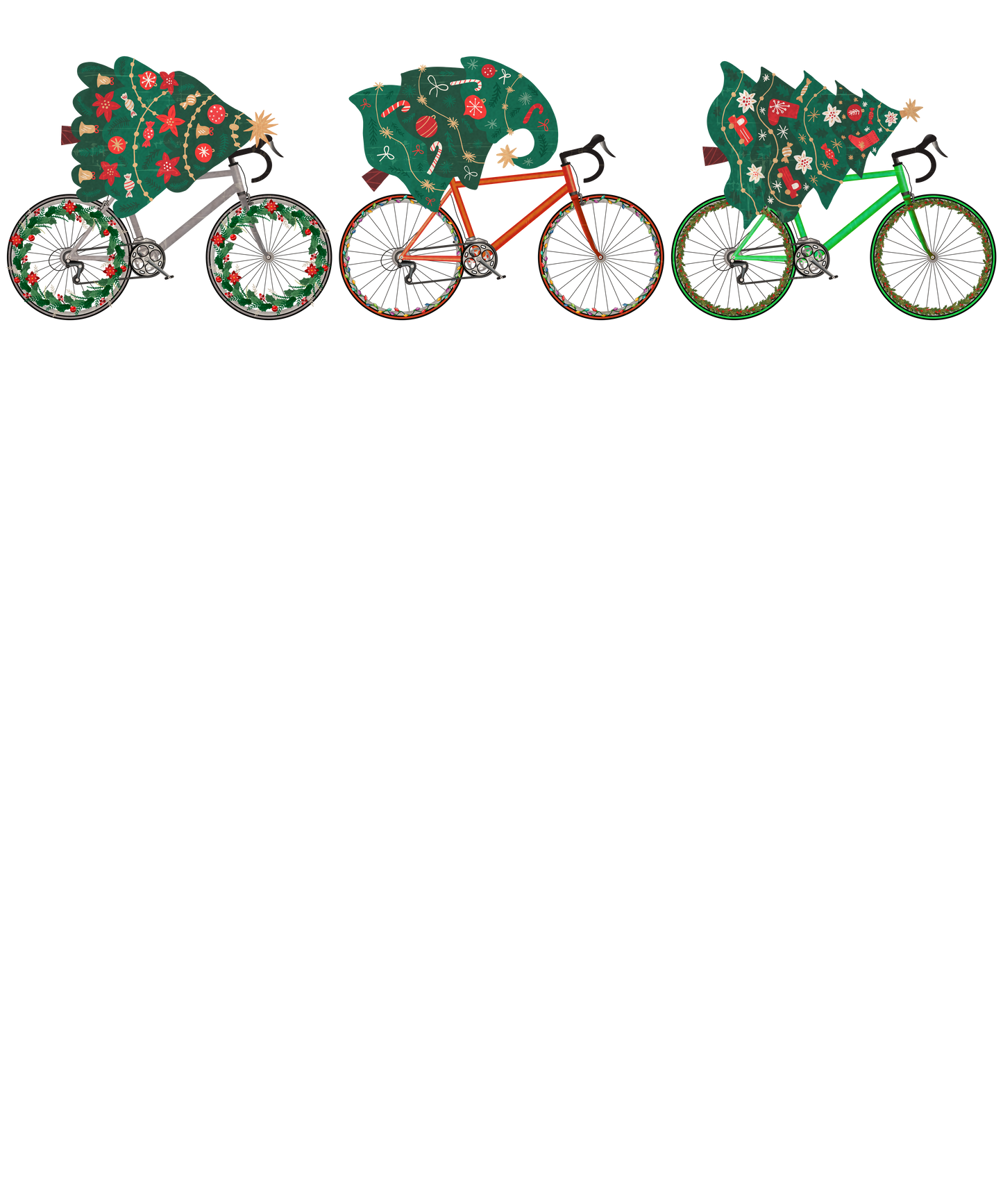 bike Christmas DTF Transfer