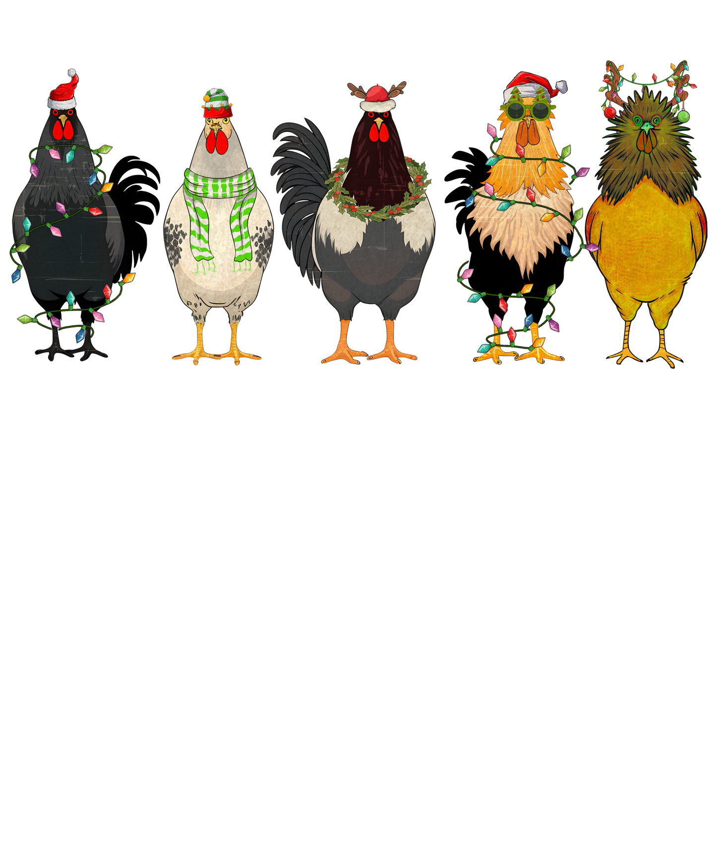 Christmas Chickens Dtf transfer