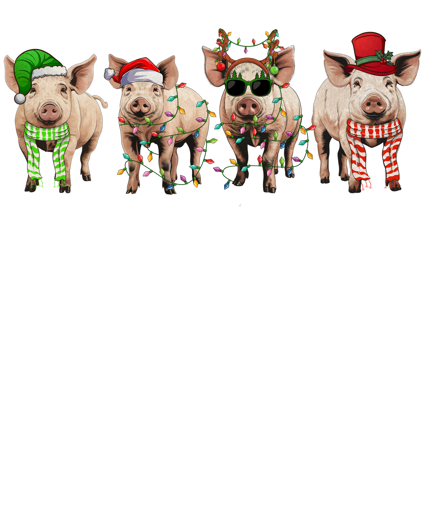pig Christmas DTF Transfer