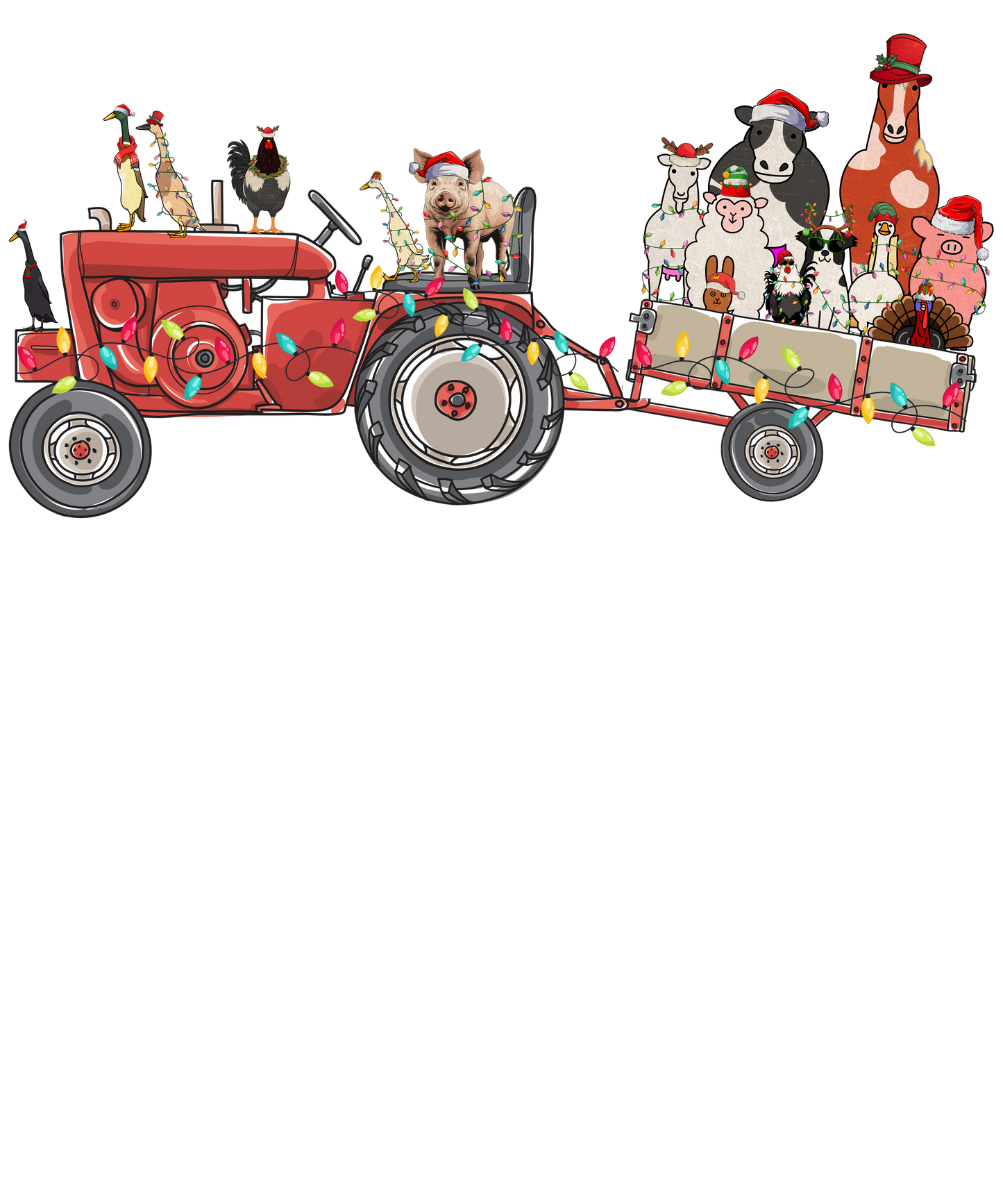 Tractor christmas DTF Transfer