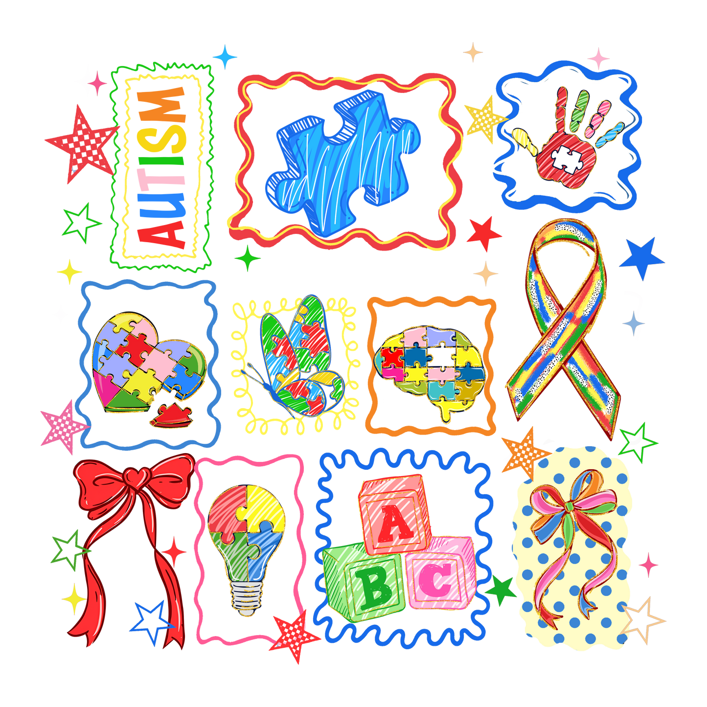 Piecess autism dtf transfer