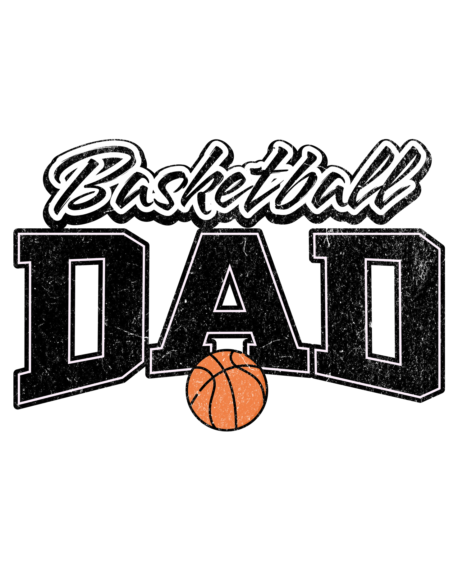 BASKETBALL DAD black dtf transfer