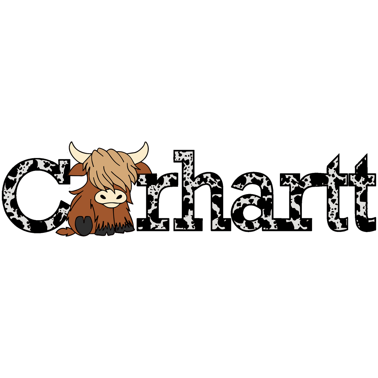 Carhart Cow BLACK Dtf transfer - Hur&Co.