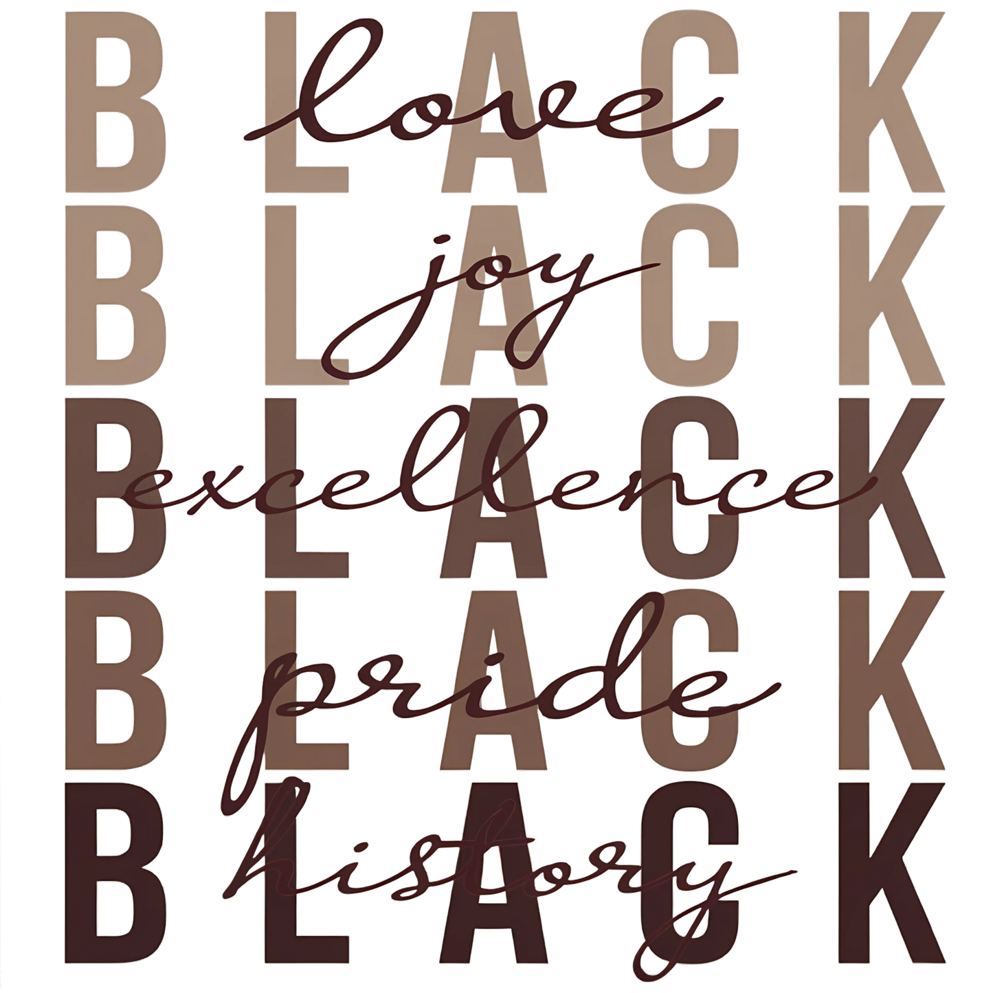 Black Love dtf transfer