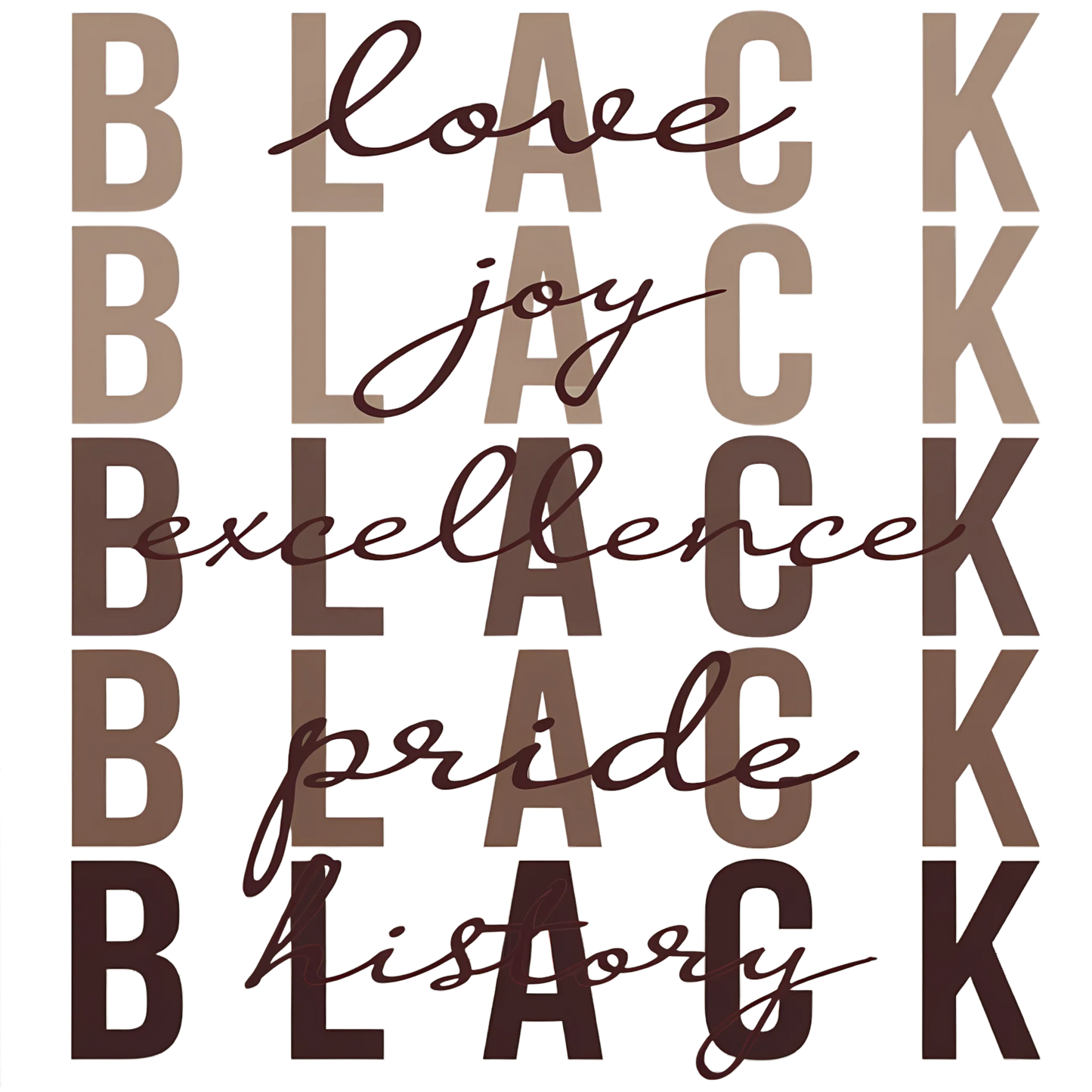 Black Love dtf transfer