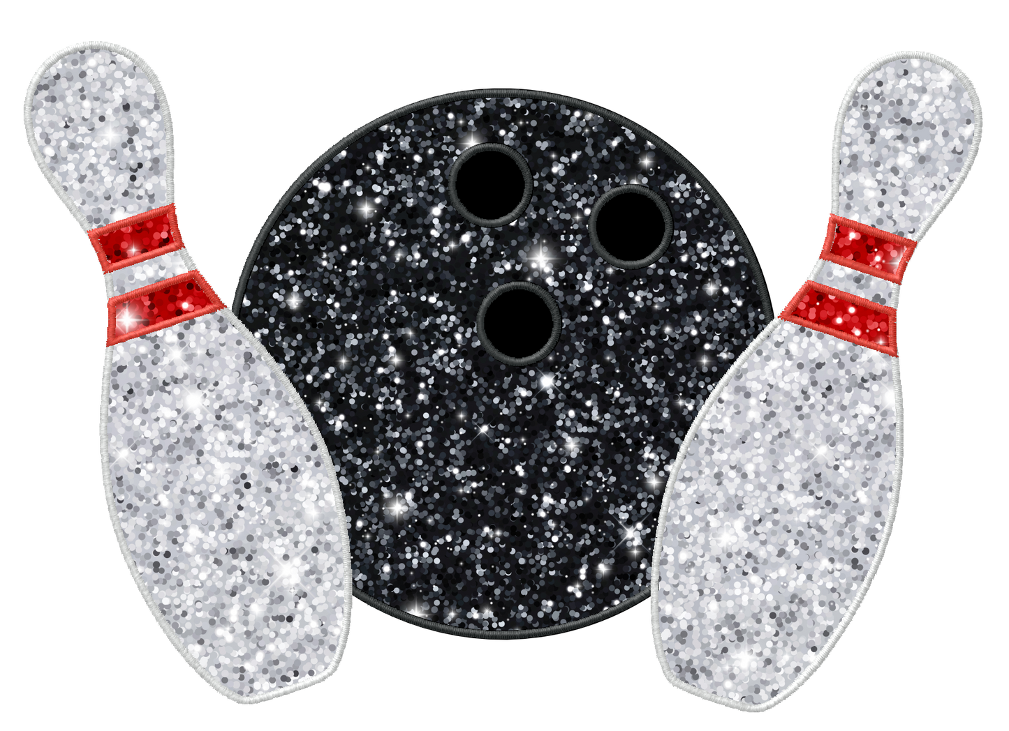 faux glitter bowling ball & pins