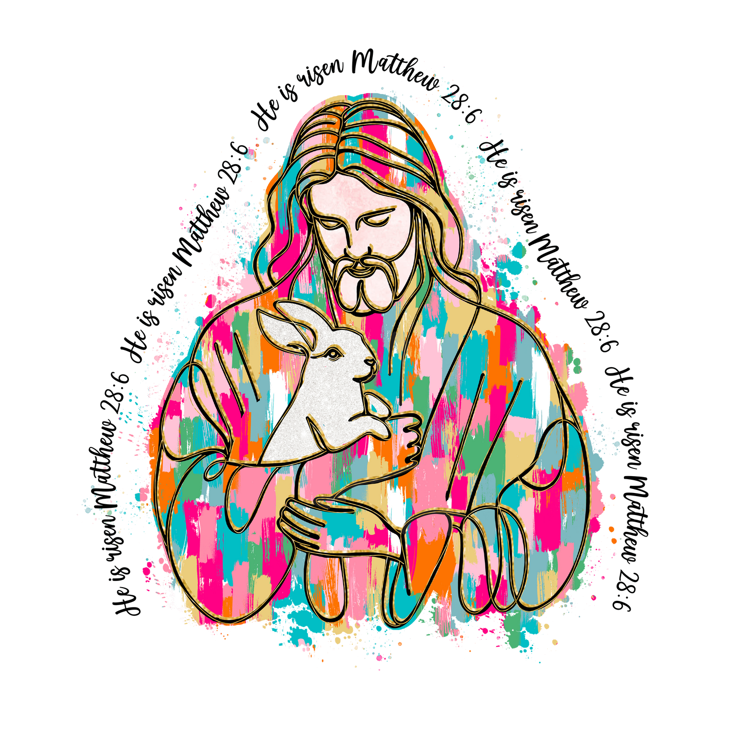 Brushstroke Jesus Dtf transfer