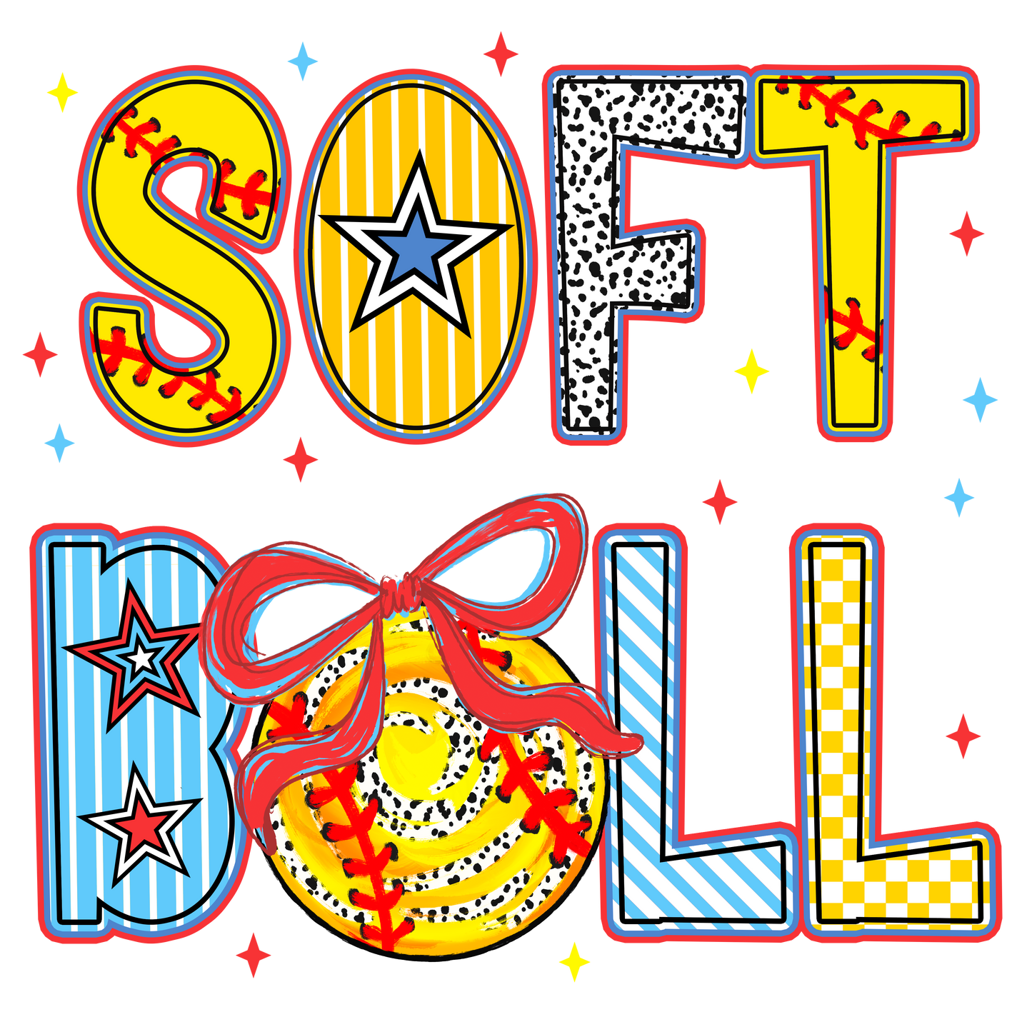 colorful softball