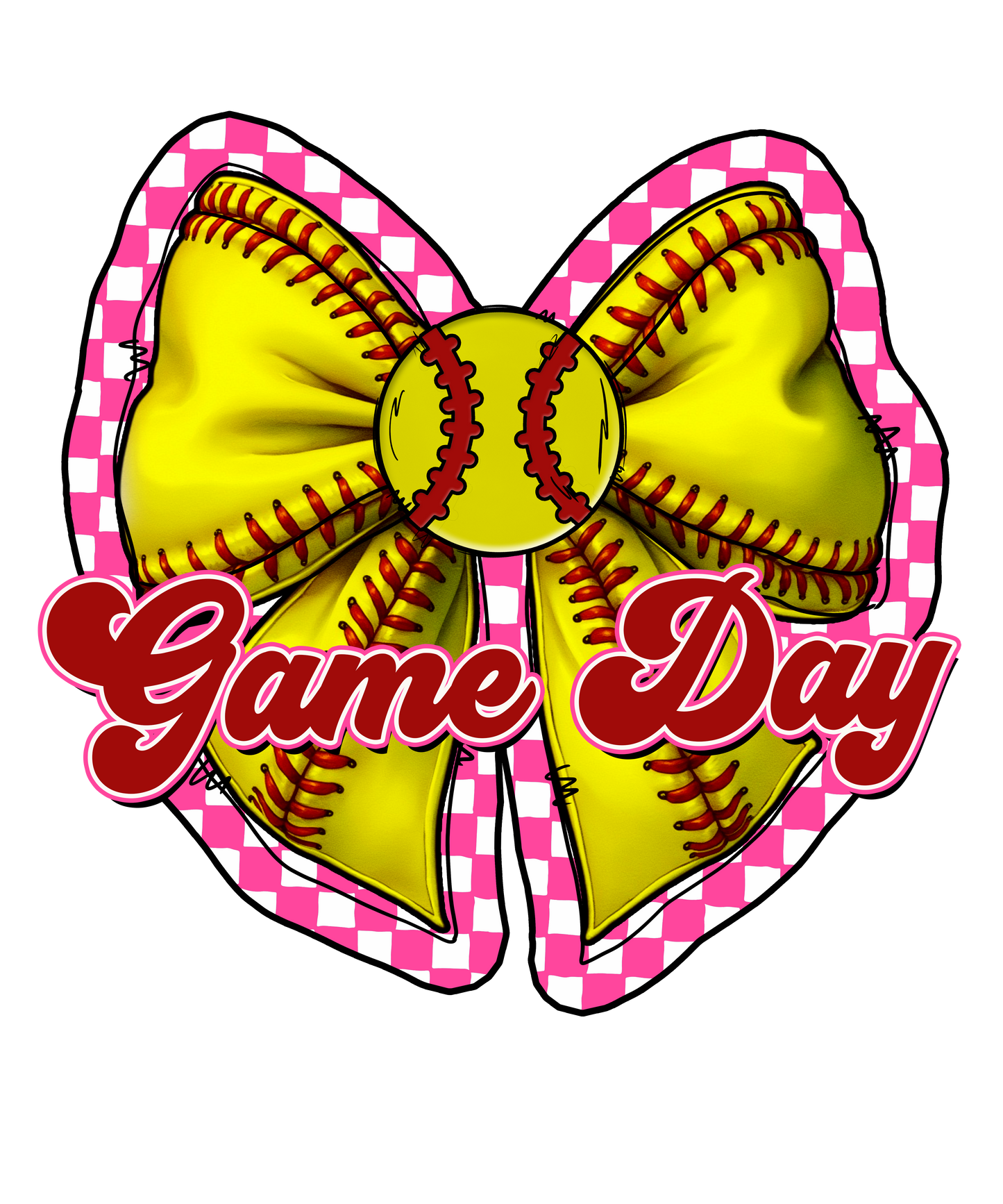 Coquette game day bow softball