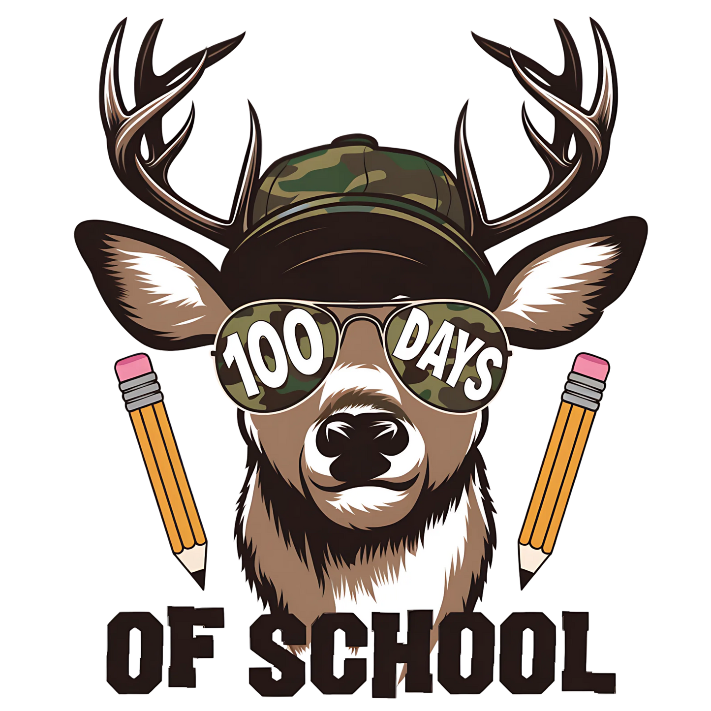 Deer 100 days of school dtf transfer
