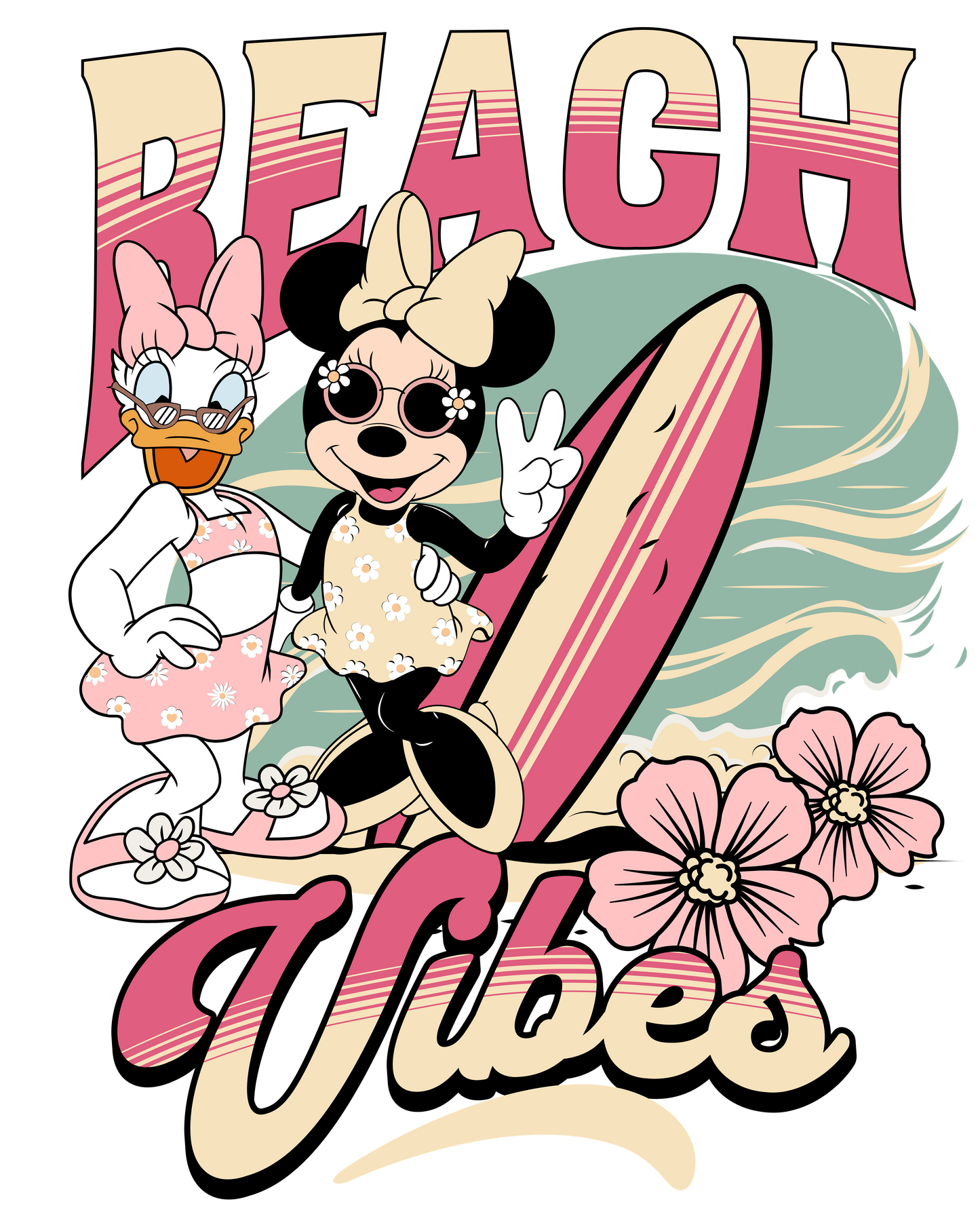 beach vibes minnie dtf transfer