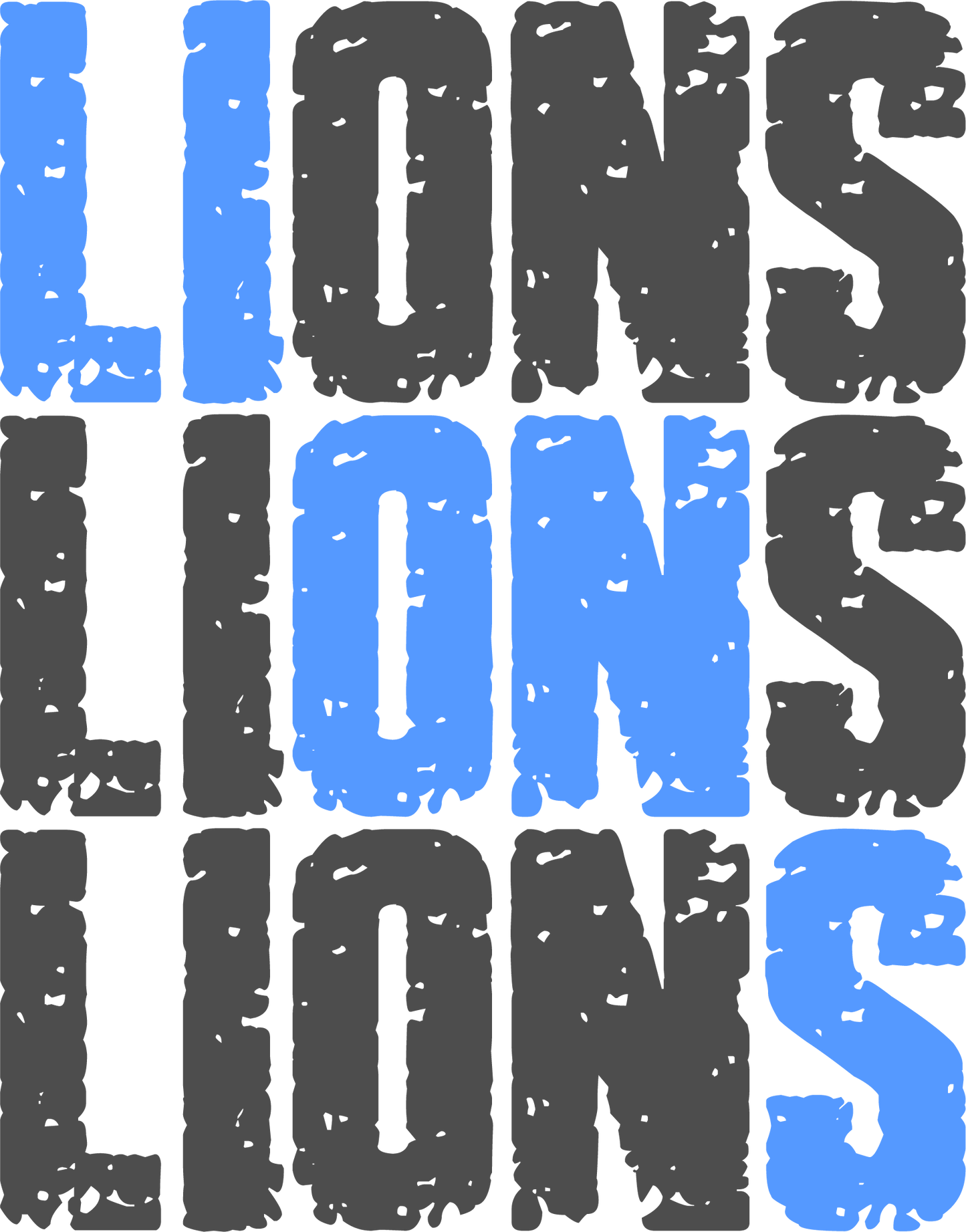 Lions distressed Dtf transfer