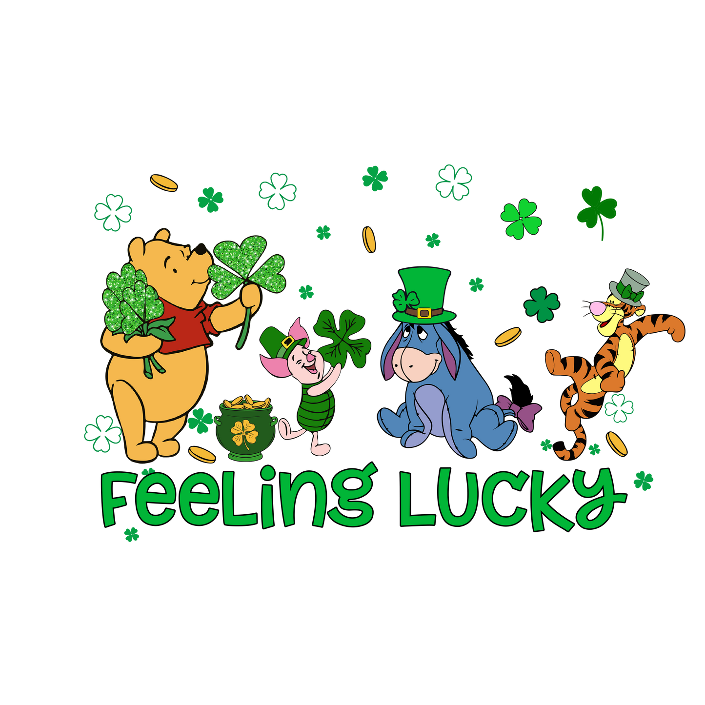Pooh feeling lucky Dtf transfer