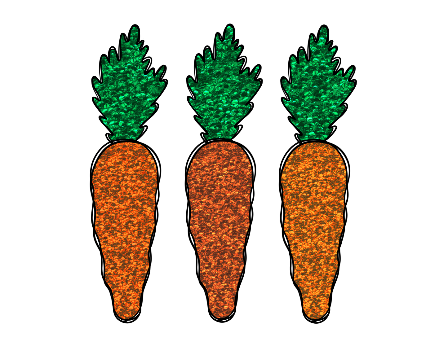 faux glitter carrotts Dtf transfer