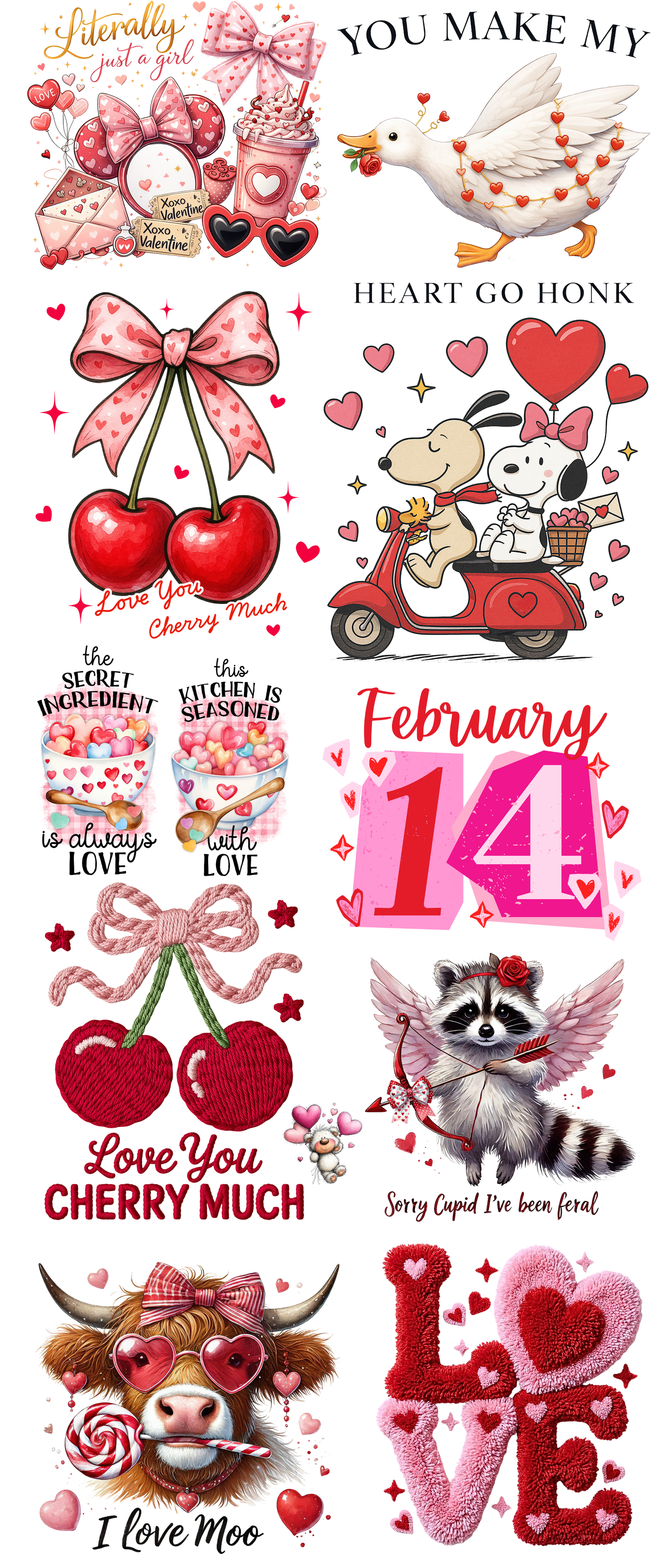 Pre-made Valentines #2 gang sheet 16x40