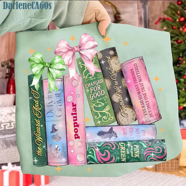 Wicked books pink & green dtf transfer