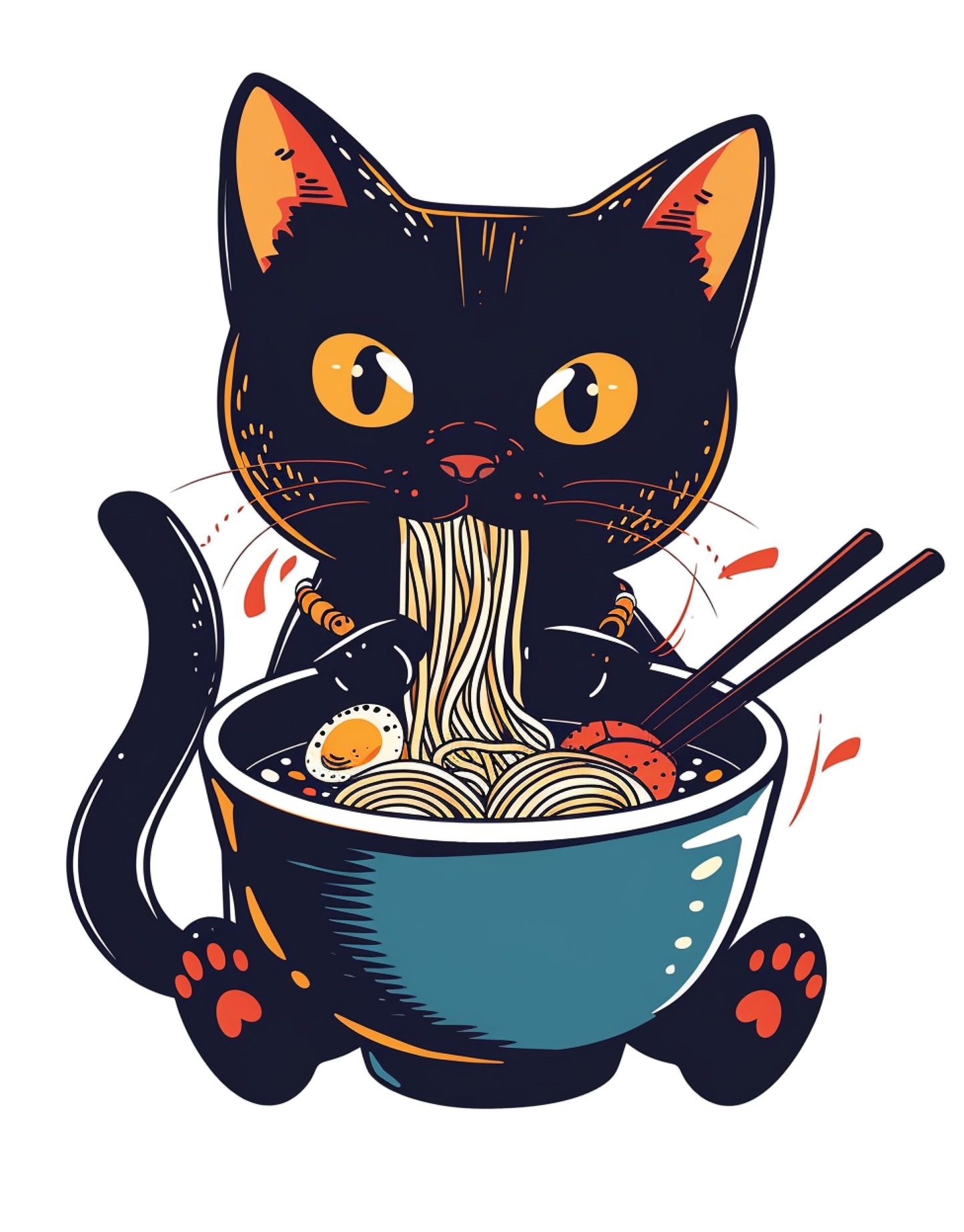 blackcat ramen dtf transfer