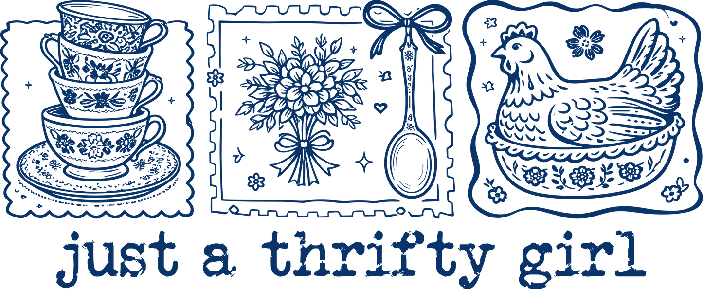 Classy just a thrifty girl dtf transfer