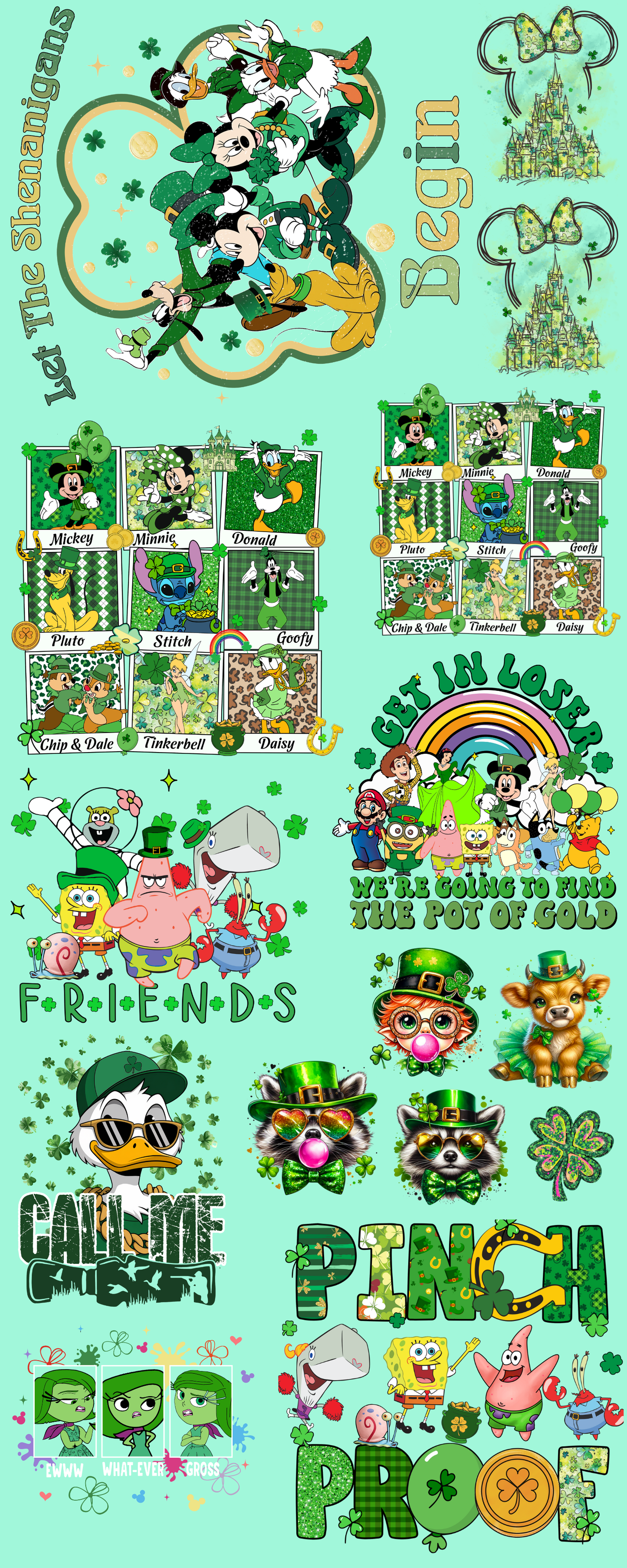 Pre-made disney #4 gang sheet 16x40