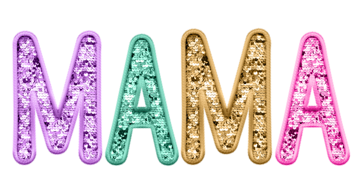 faux sequin mama transfer