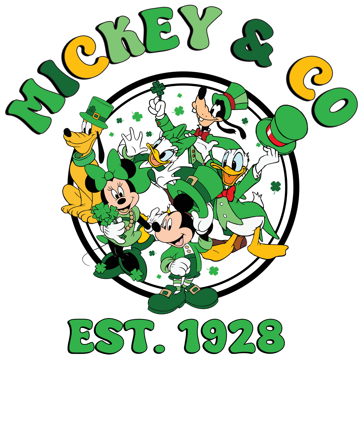 Circle est 1928 mickey dtf transfer
