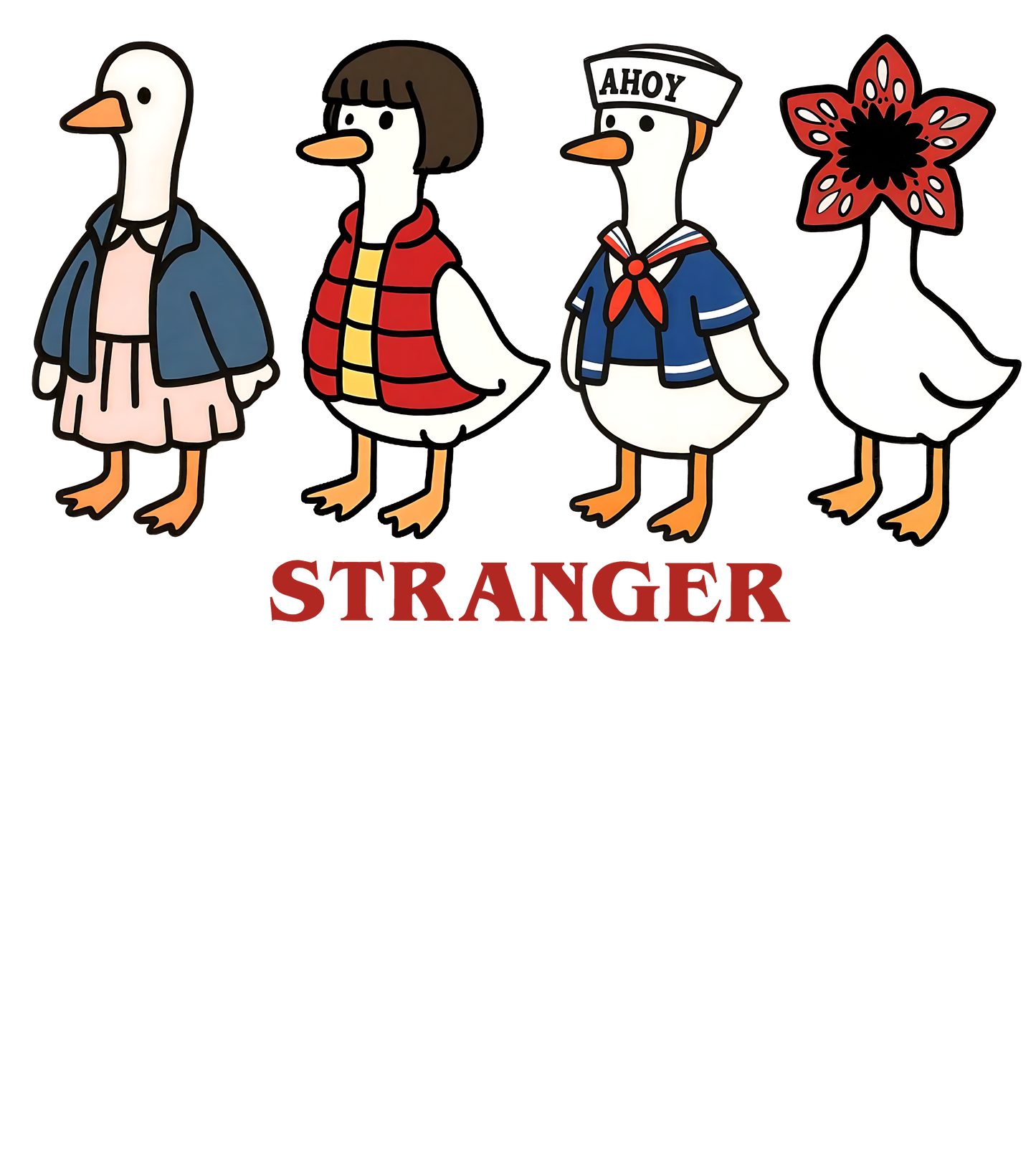 Stranger things stranger goose dtf transfer