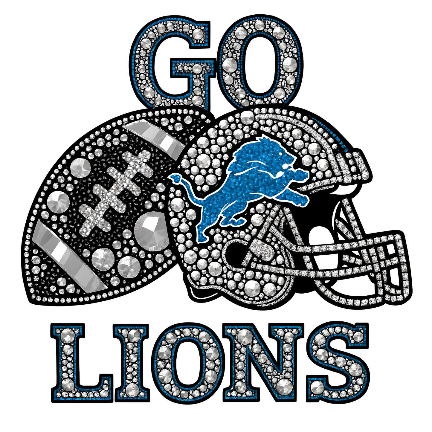 Faux rhinestone lions