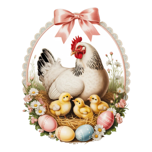 Vintage eggs & chic dtf transfer