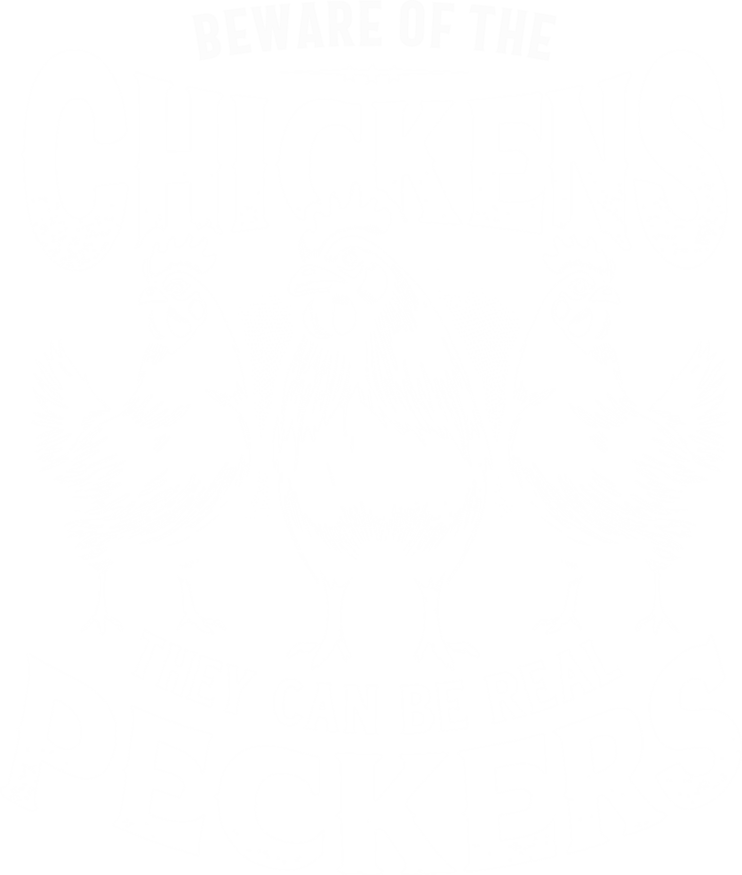 Chickens peckers white dtf transfer