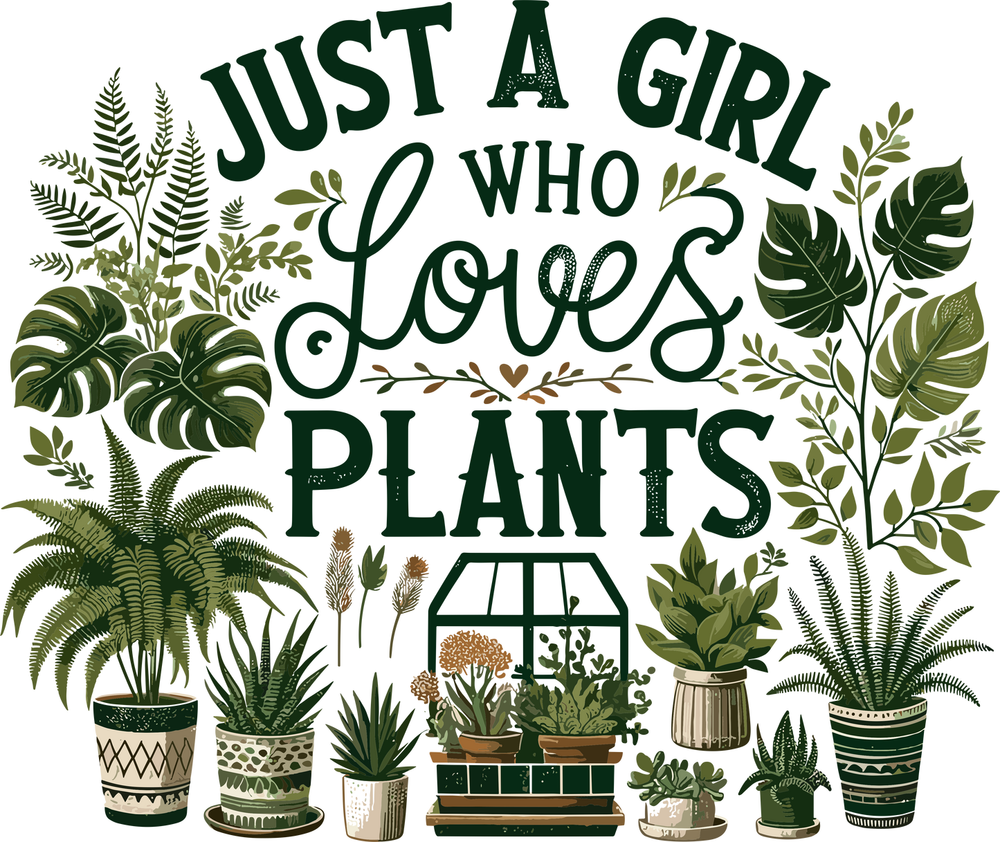 Jyat a girl who loves plants dtf transfer