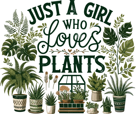 Jyat a girl who loves plants dtf transfer