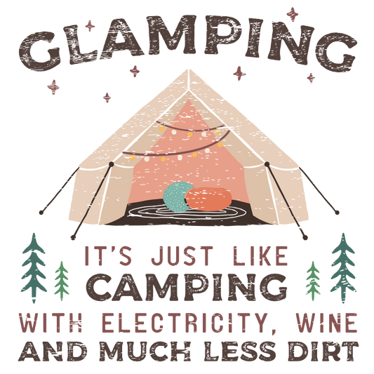 Glamping distressed dtf transfer