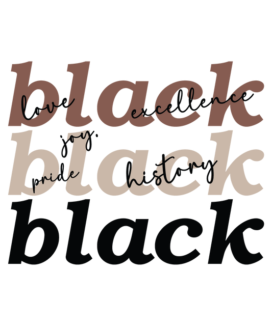 BLACK STACKED DTF TRANSFER