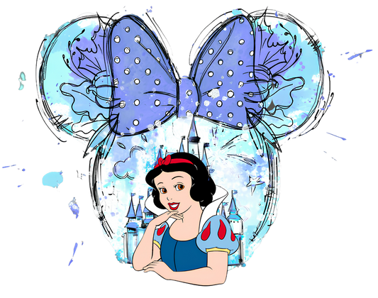 Snow white Castle dtf transfer