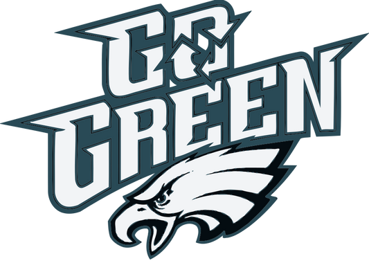 Go green eagles dtf transfer