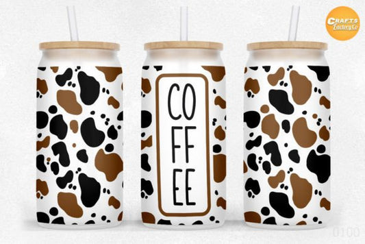 Libbey 16oz Cup UV coffee cowprint