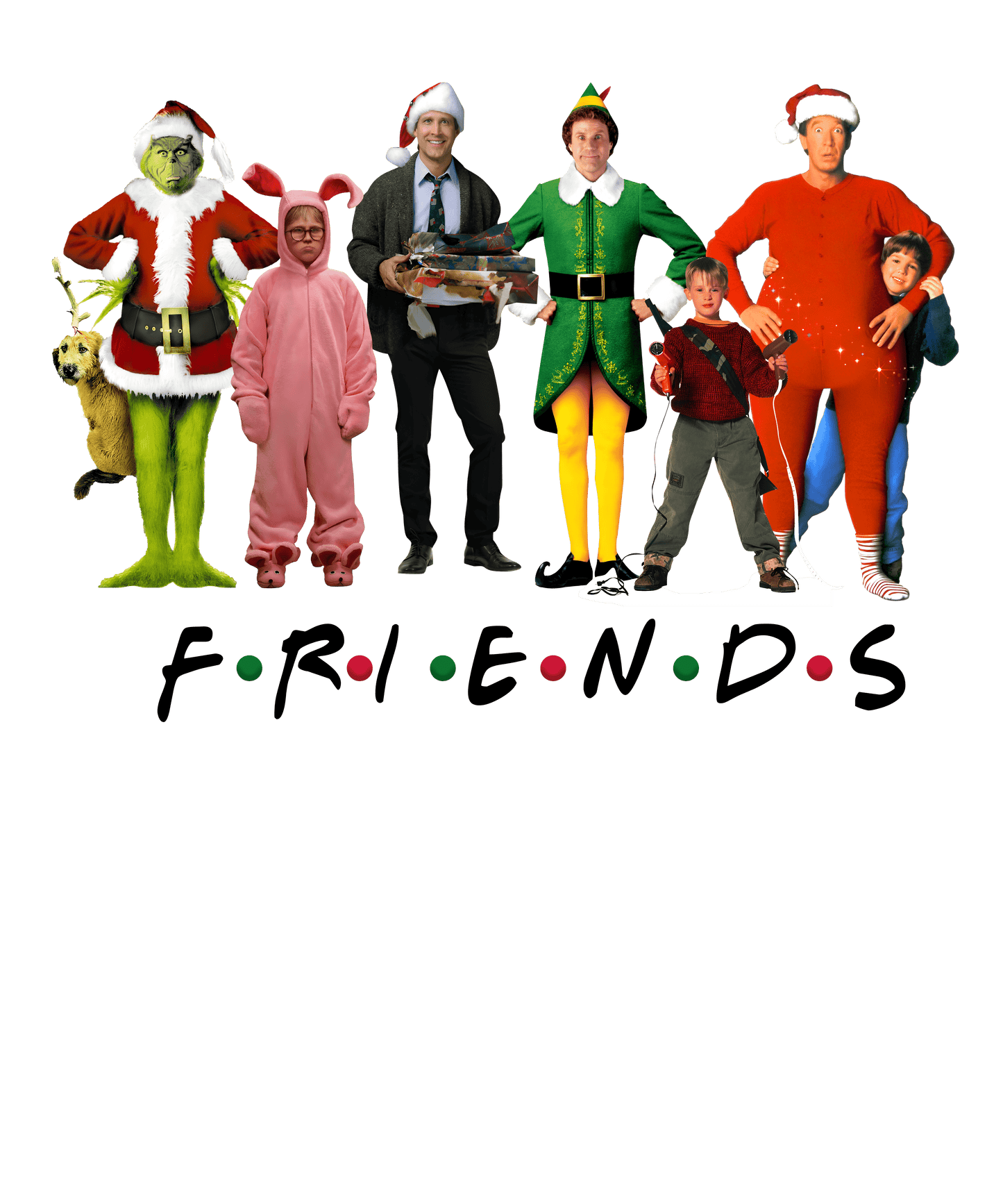 Friends 6 Christmas Dtf Transfer