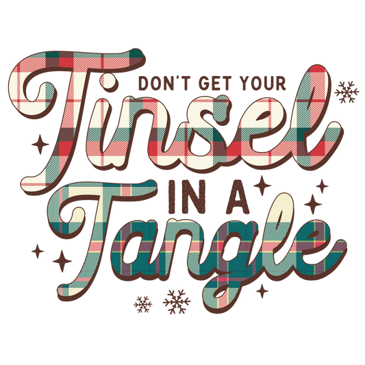 Tinsel in a tangle Plaid/Brown DTF Transfer