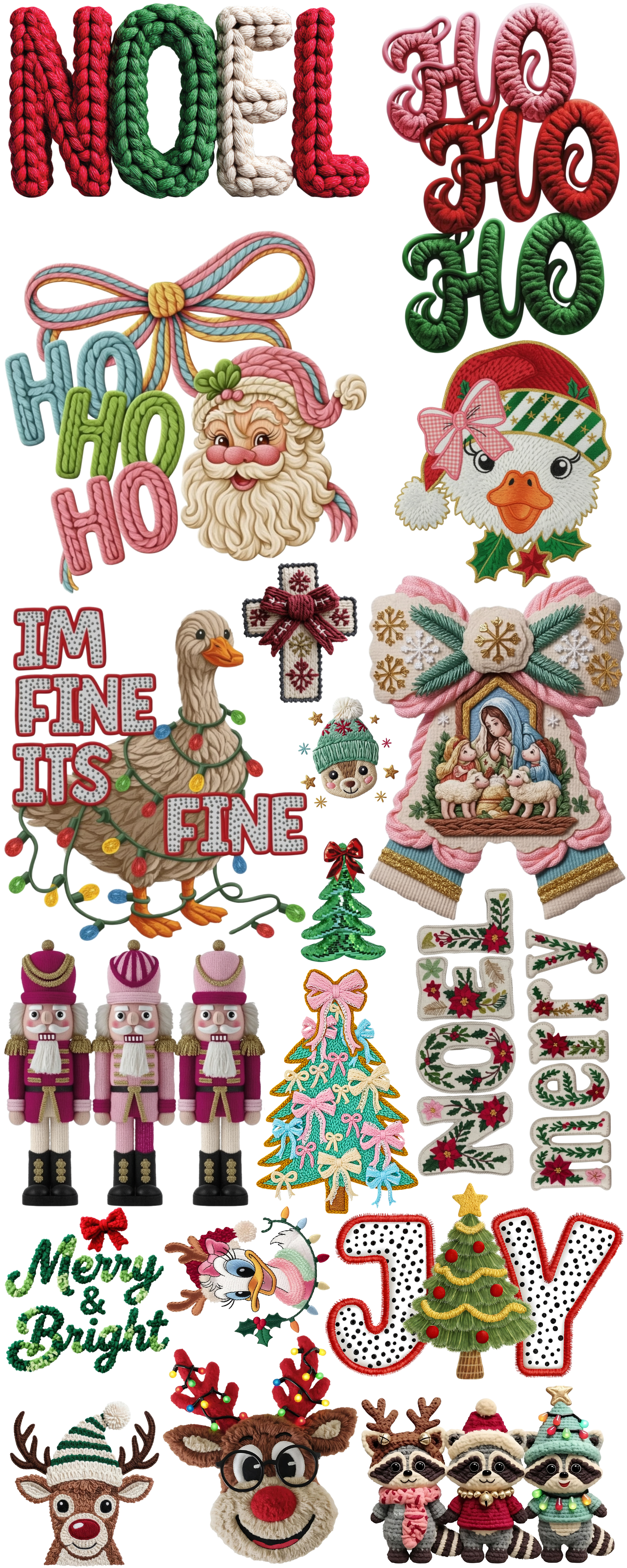 Pre-made Christmas 16x40 #2 faux yarn - Hur&Co.