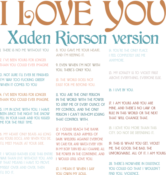 I love XADEN RIORSON VERSION set DTF transfer