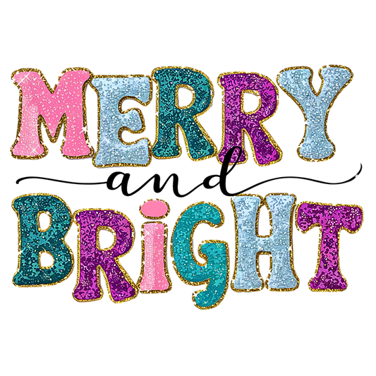 3D Merry & Bright DTF Transfer