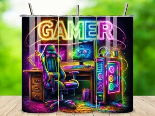 Gamer 20 oz uv dtf transfer