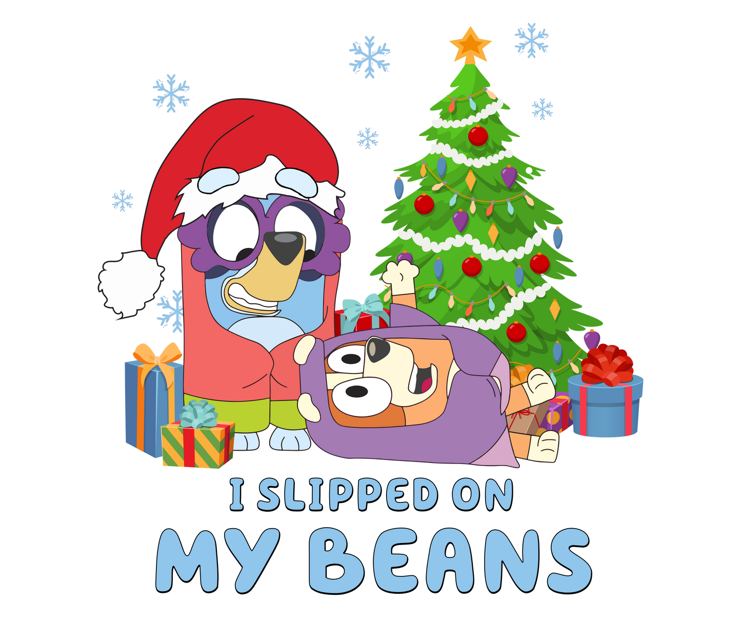 slipped on my beans christmas DTF Transfer