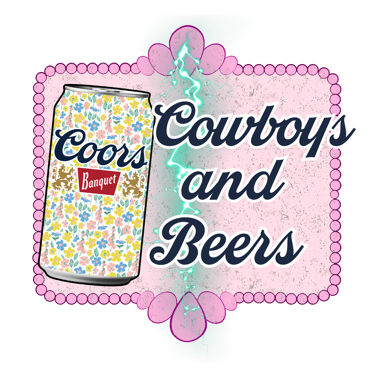 Cowboys and beers dtf transfer