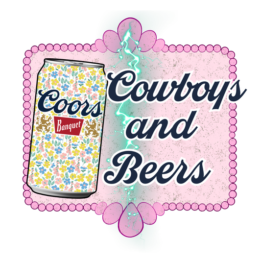 Cowboys and beers dtf transfer
